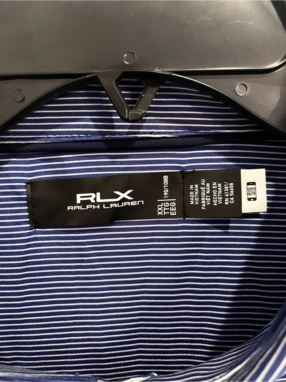 RLX Ralph Lauren Men's Blue Striped Golf Polo 2XL